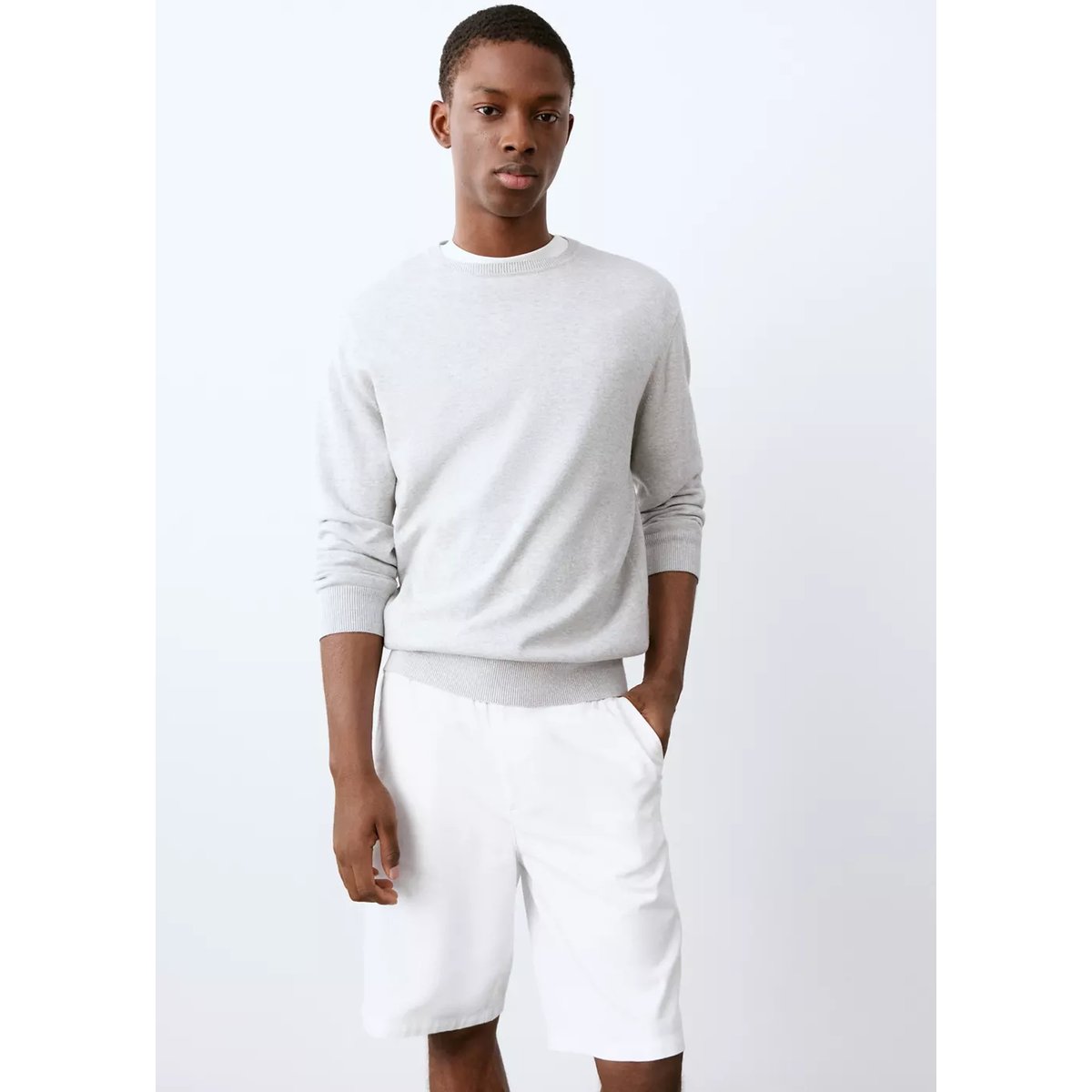Bermuda coton lin blanc cassé, MANGO TEEN