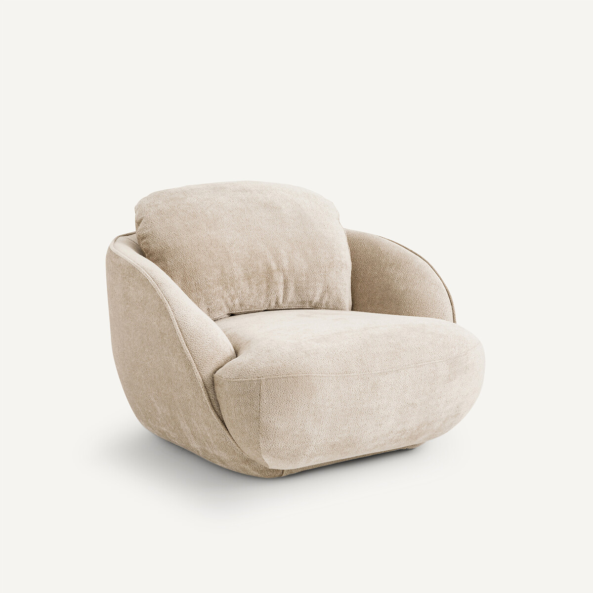 Fauteuil boule XL tissu velours, Alpine beige shiitake, AM.PM