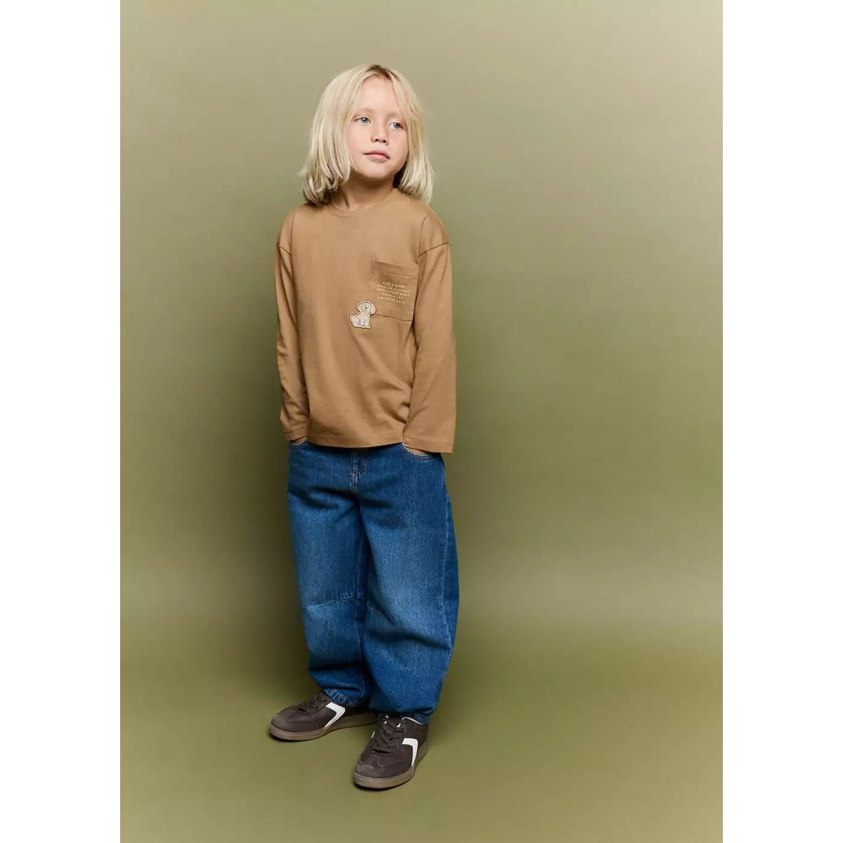 T-shirt oversize imprimé caramel, MANGO BABY