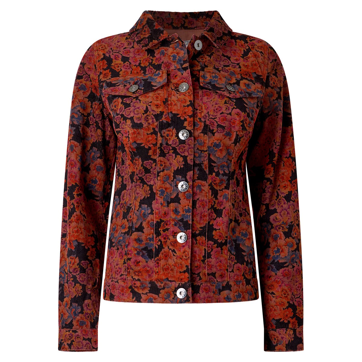 Veste en Velours Côtelé Fleurie Jours d'Automne marron, JOE BROWNS