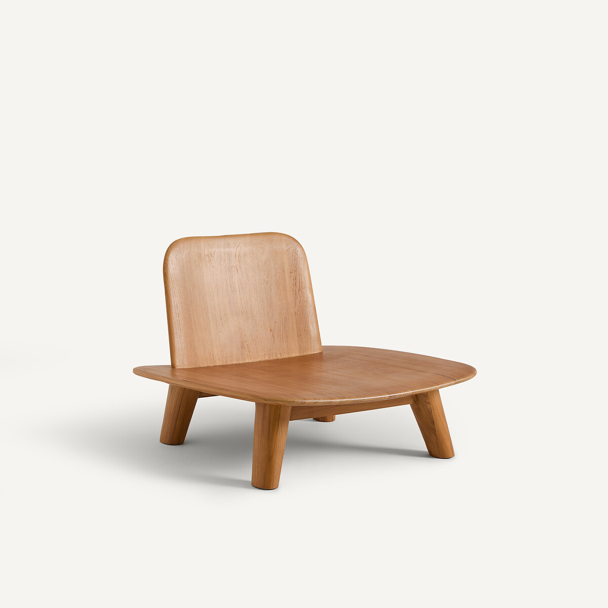 Fauteuil en teck massif et coussins en tissu chiné, MAZAI teck, AM.PM