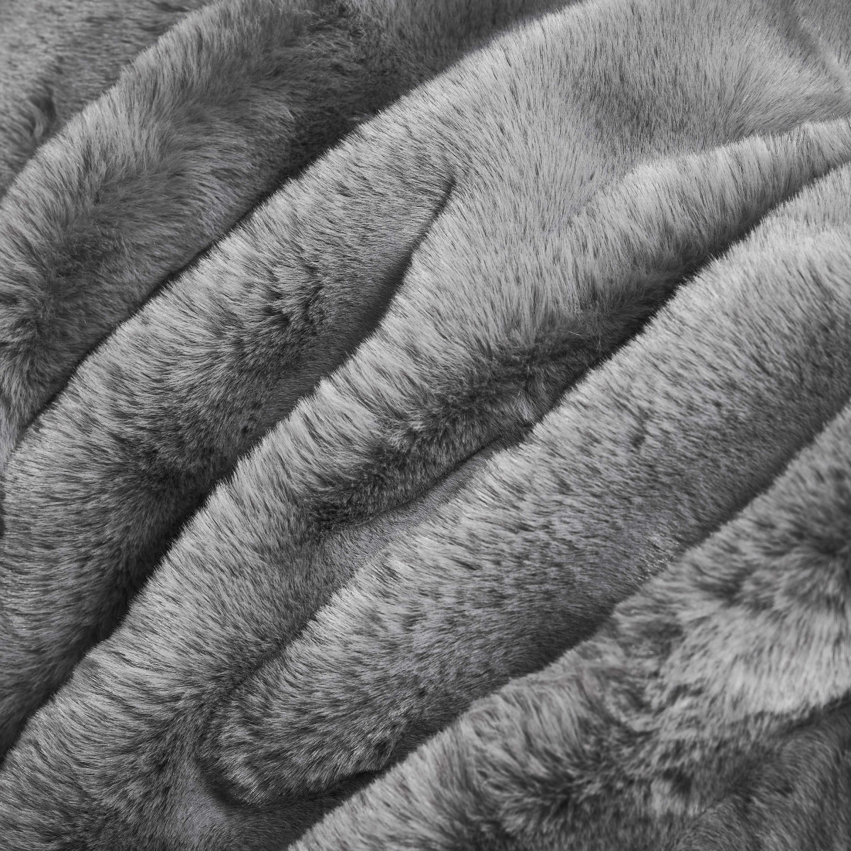 Plaid imitation fourrure 130x150 cm VICTOR gris, FUTURE HOME