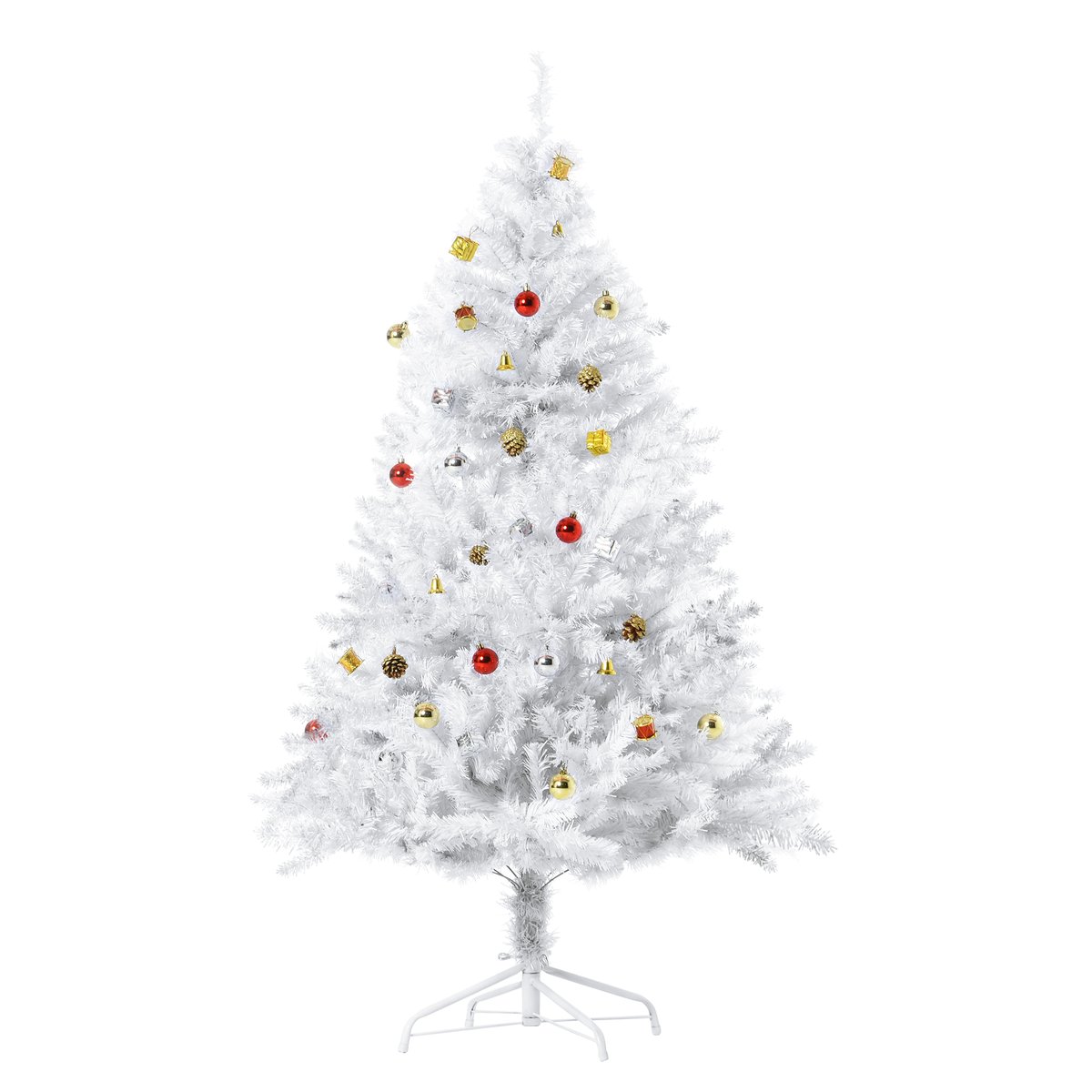 Sapin de Noël Plastique Blanc blanc, HOMCOM