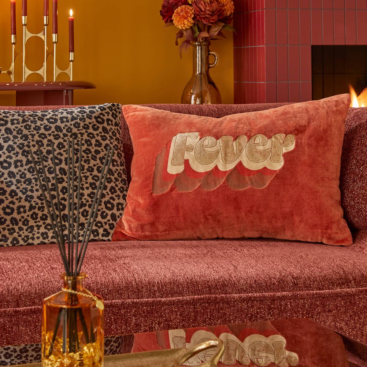 Coussin rectangulaire NIGHT CRUSH orange, ATMOSPHERA