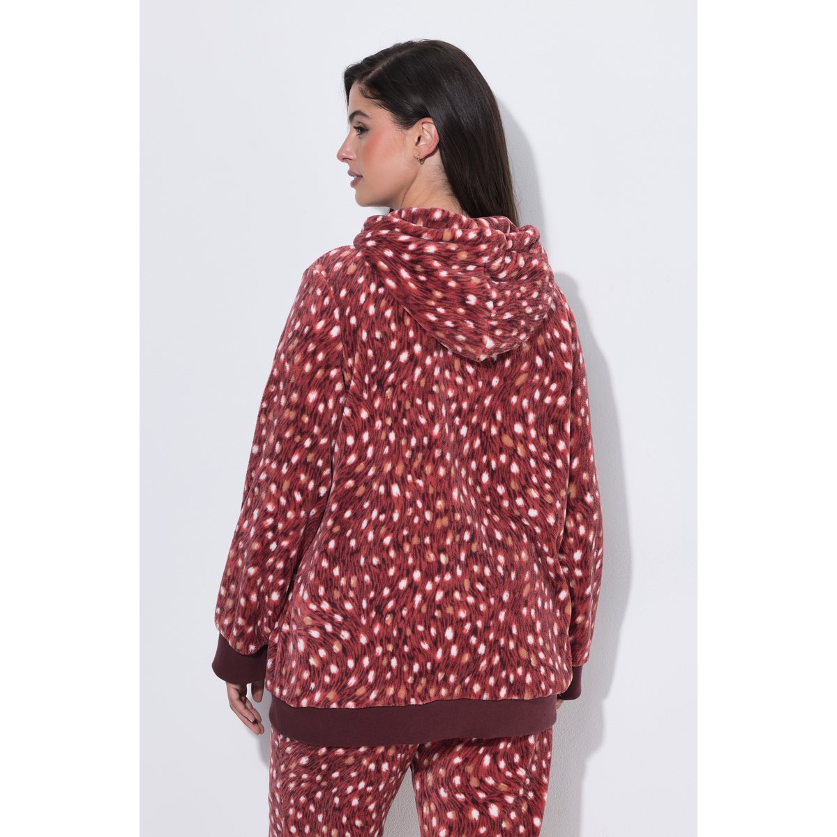 Veste d'intérieur, tissu peluche à motif feuille morte, ULLA POPKEN