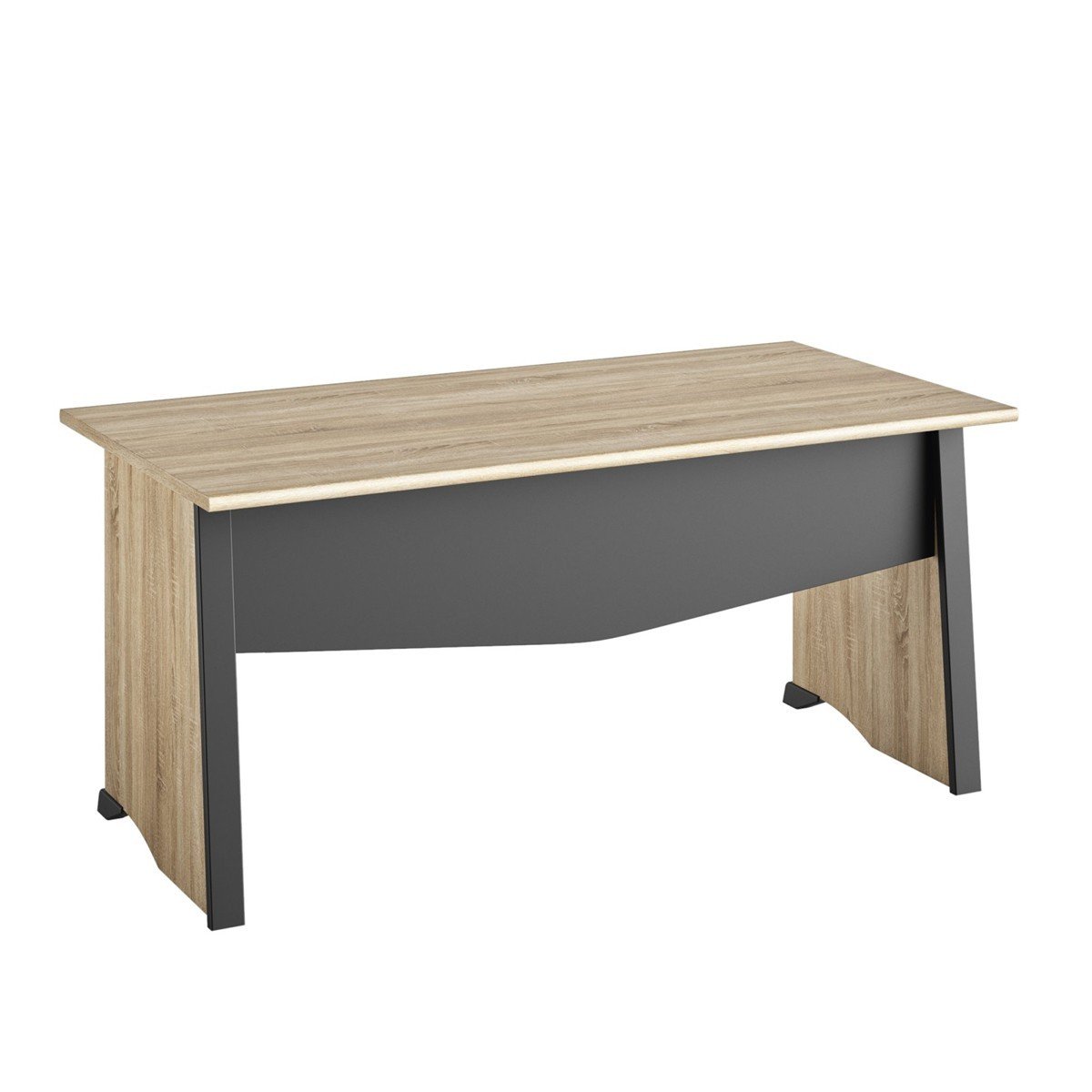 Bureau style industriel avec voile de fond L140 cm - Fabrication Française noir, CALICOSY