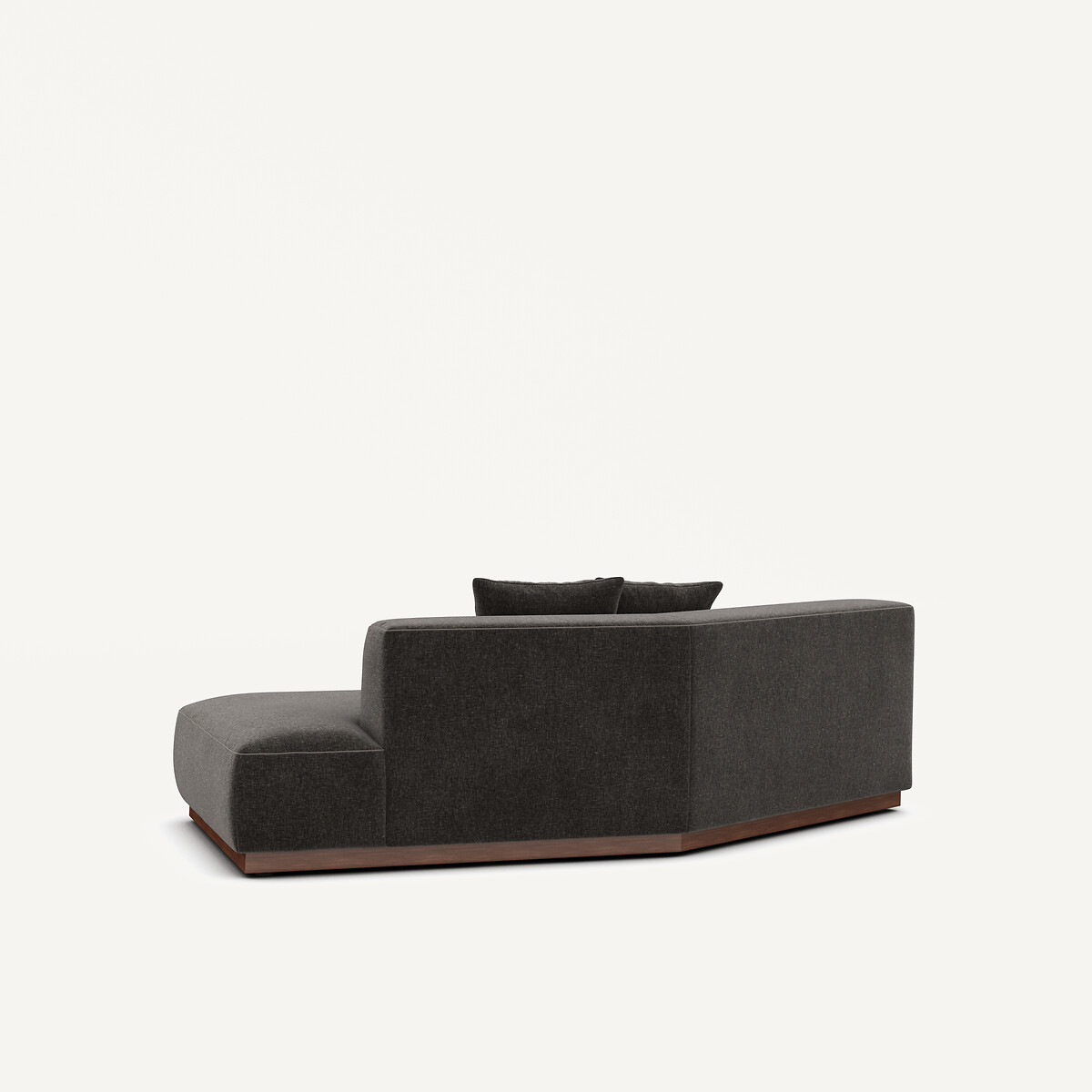 Demi-canapé droit en velours chenille, JACOPO basalte, AM.PM
