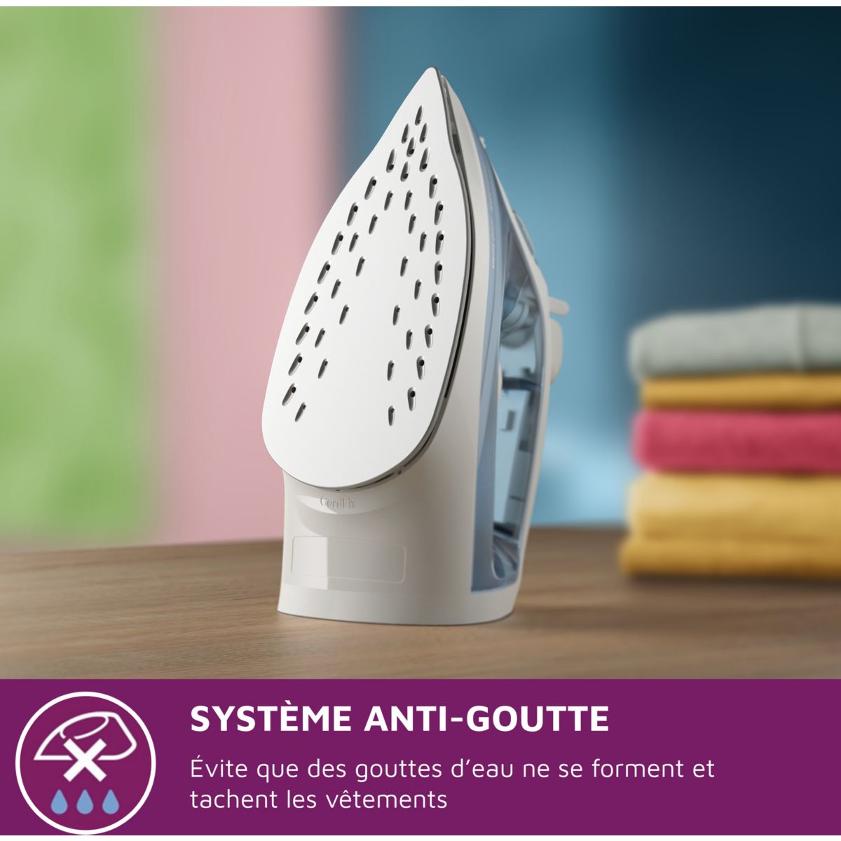 Fer à repasser DST2010/20 fer à vapeur EasySpeed Bleu clair, 2000W couleur unique, PHILIPS