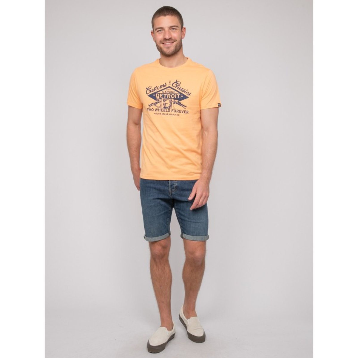 T-shirt Coton Motifs Nouparix orange, RITCHIE