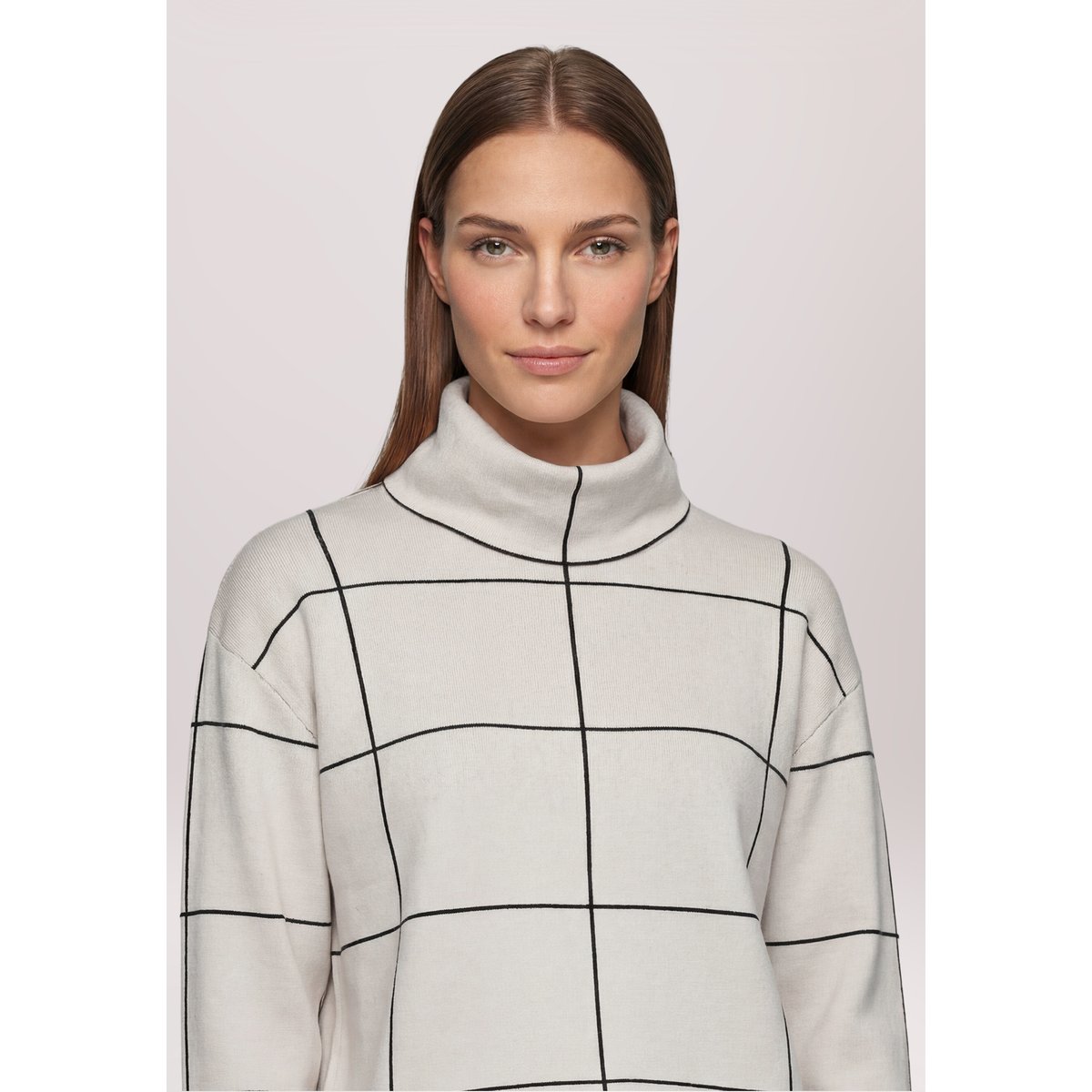 Pull-over en maille à col patch beige/black, BETTY BARCLAY