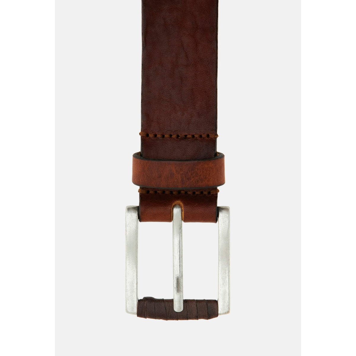 Logo Ceinture En Cuir Véritable marron, GUESS