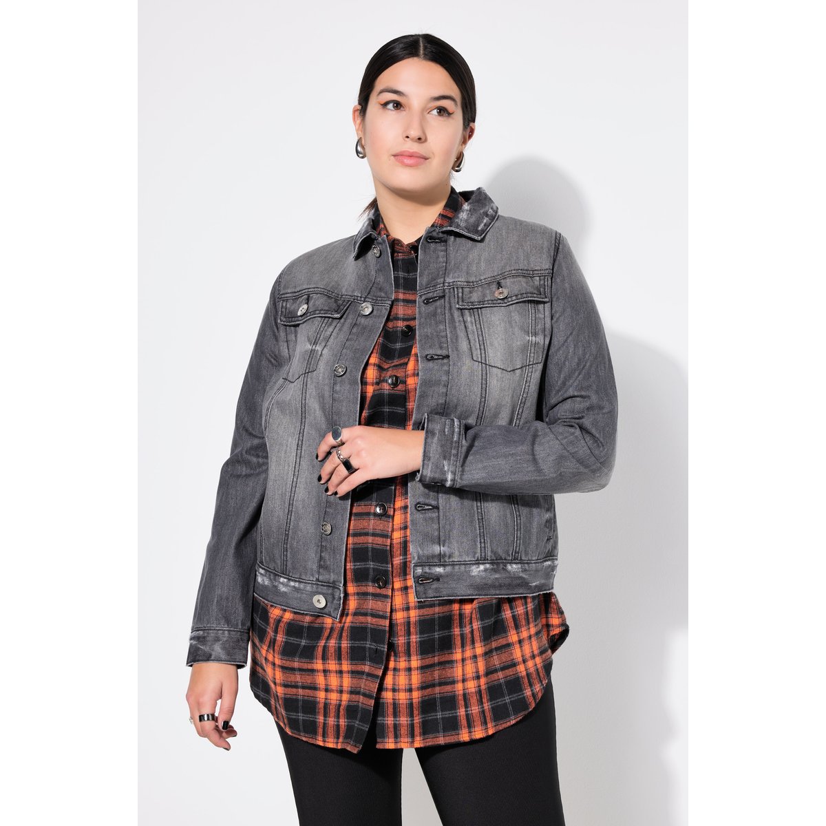 Veste en jean, coupe Regular Fit noir, STUDIO UNTOLD