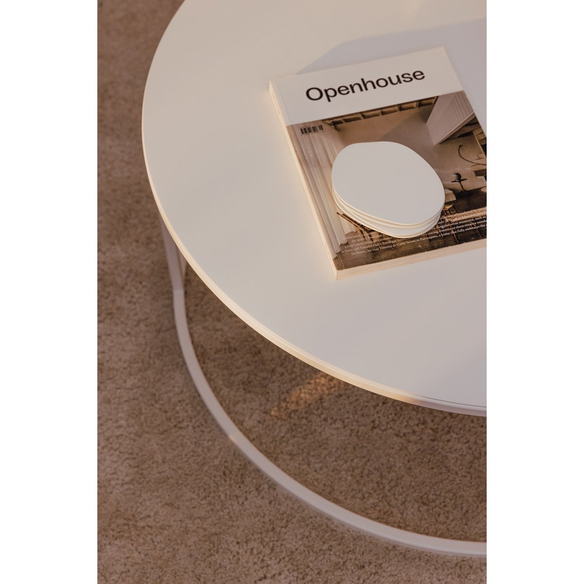 Table basse VESINA X - Blanc - Ø 80 - 45cm blanc, METALLBUDE