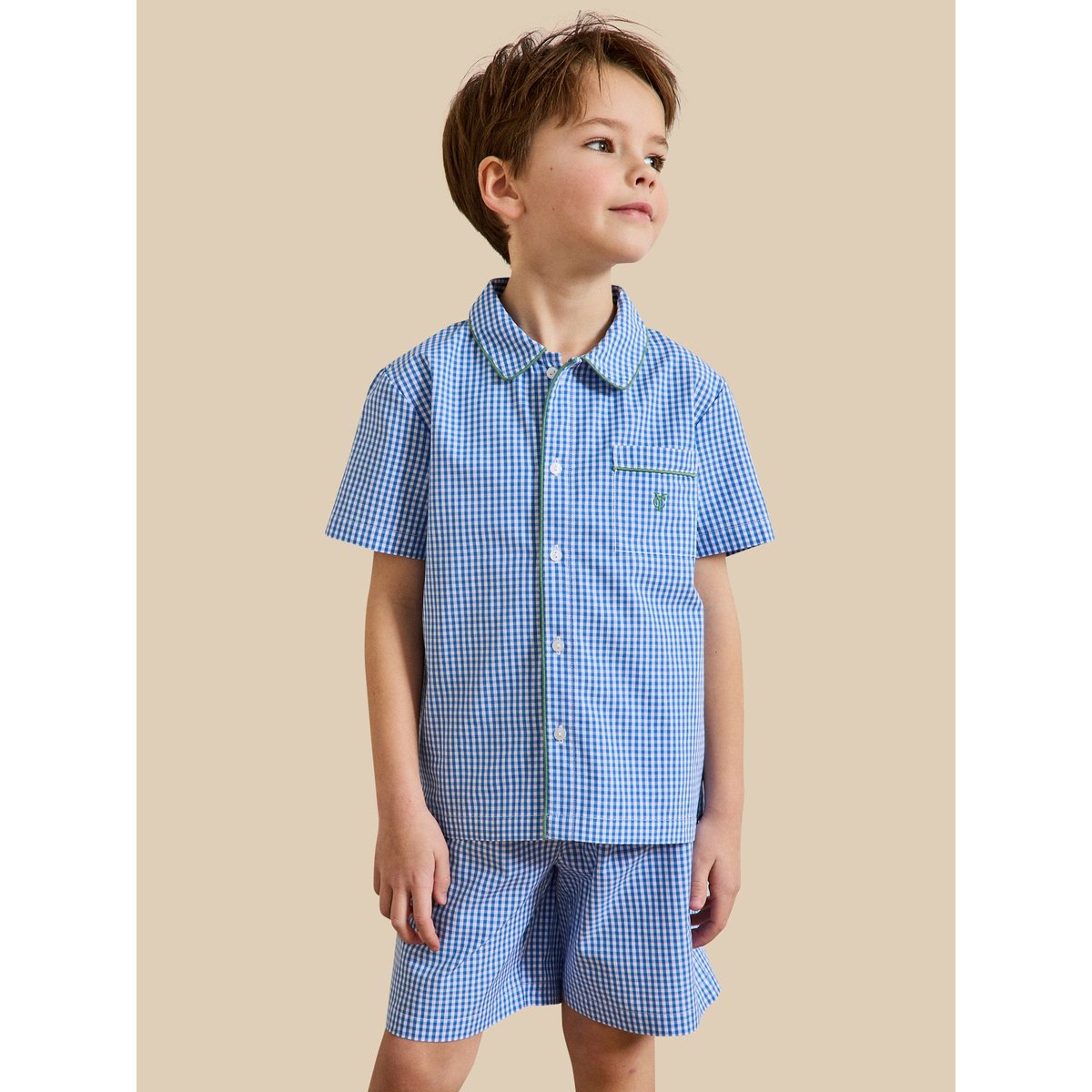 Pyja-short vichy vichy bleu, CYRILLUS