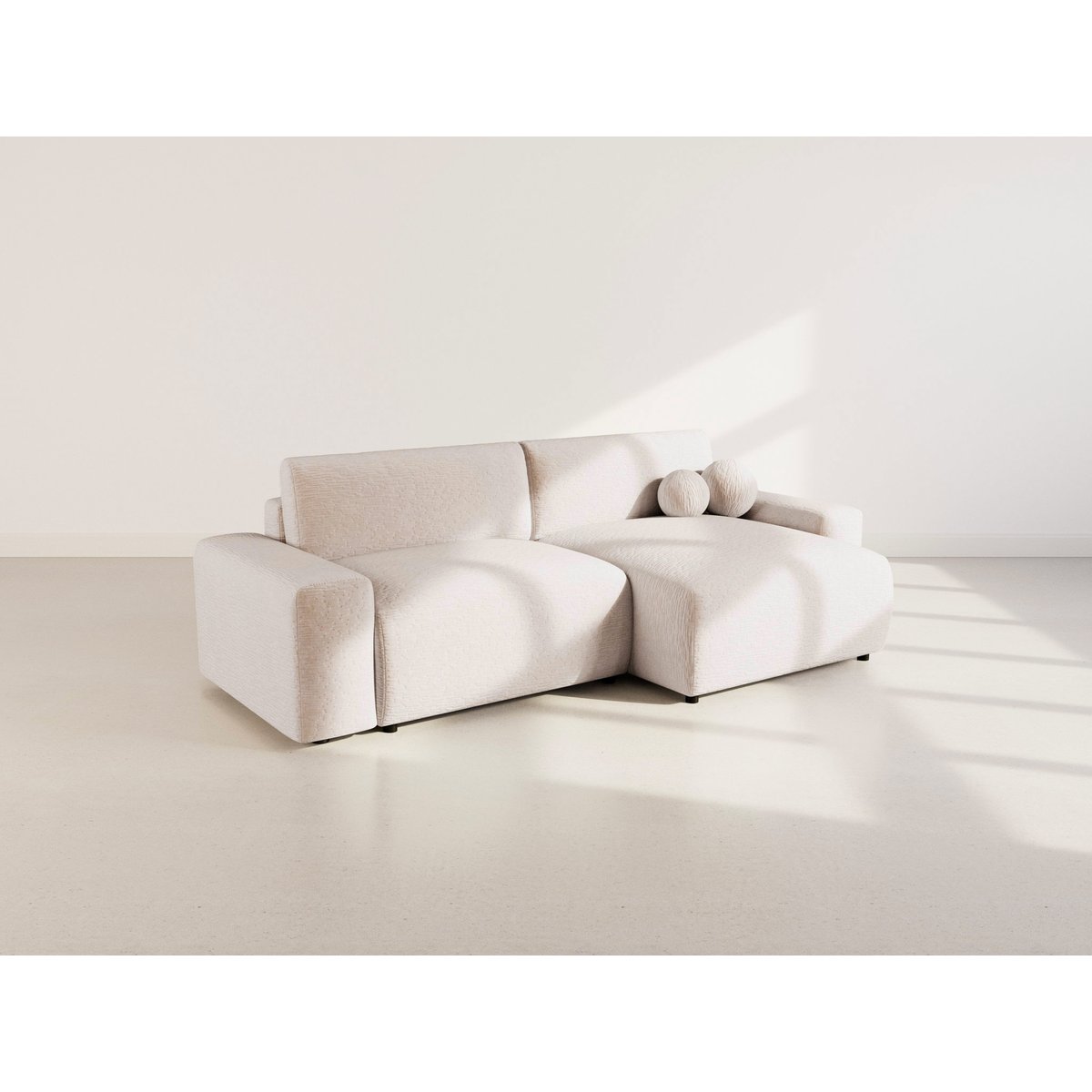 Canapé d'Angle Convertible 4 places - CONSTANCE beige, BEST MOBILIER