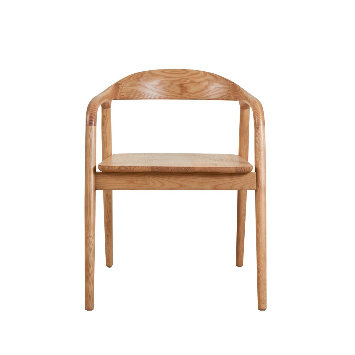 Chaise repas avec accoudoirs en frêne naturel, ZAGO