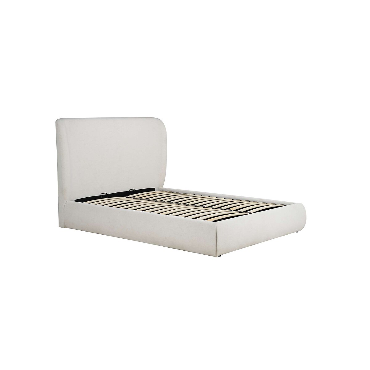 Liora Linen Curve Ottoman Storage Bed cream, SO'HOME