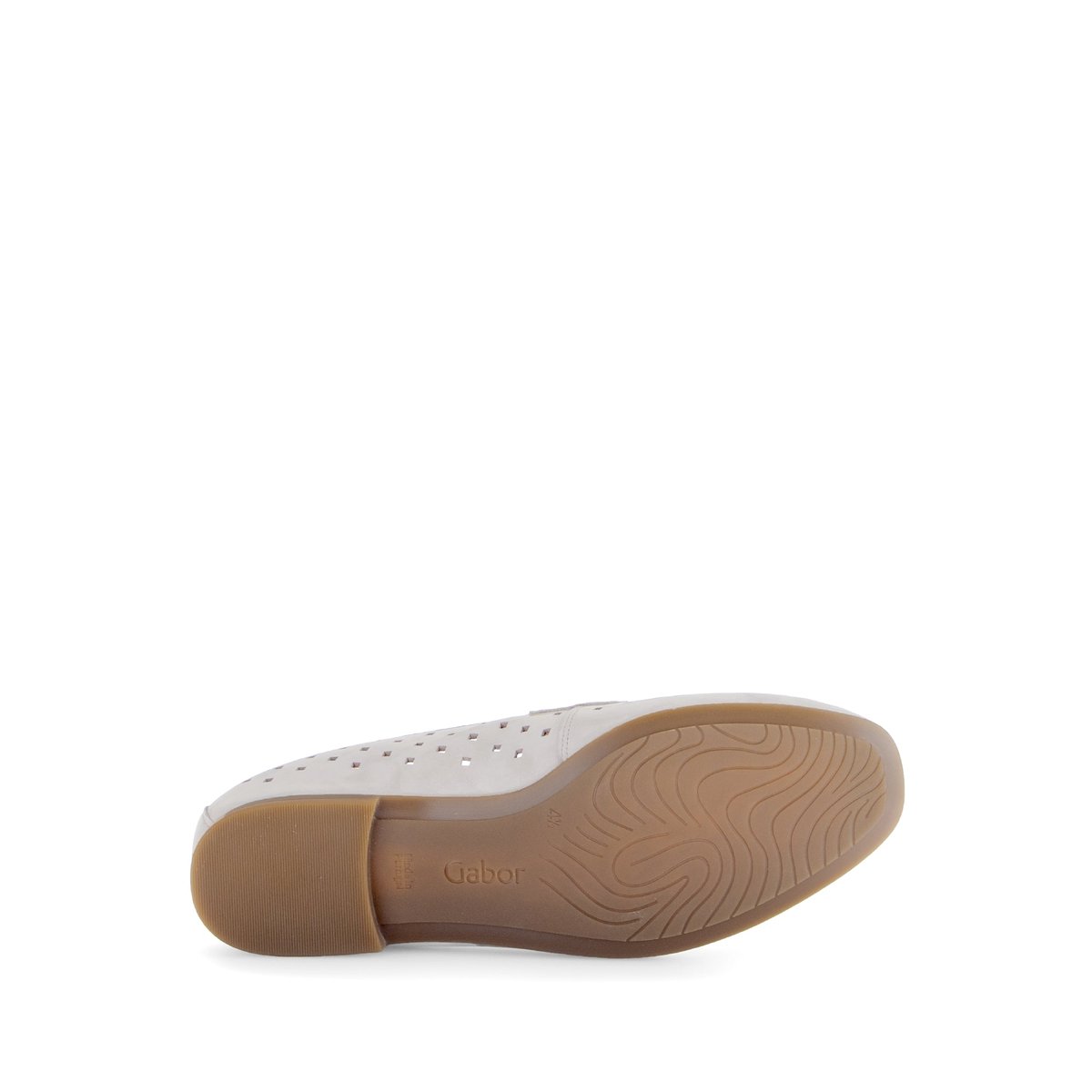 Mocassins en à talon décroché effet galvanisé beige, GABOR