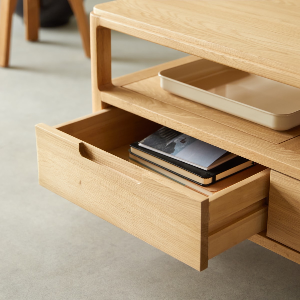 Meuble Hi-FI, TV en Chêne massif, ARTO naturel, TIKAMOON