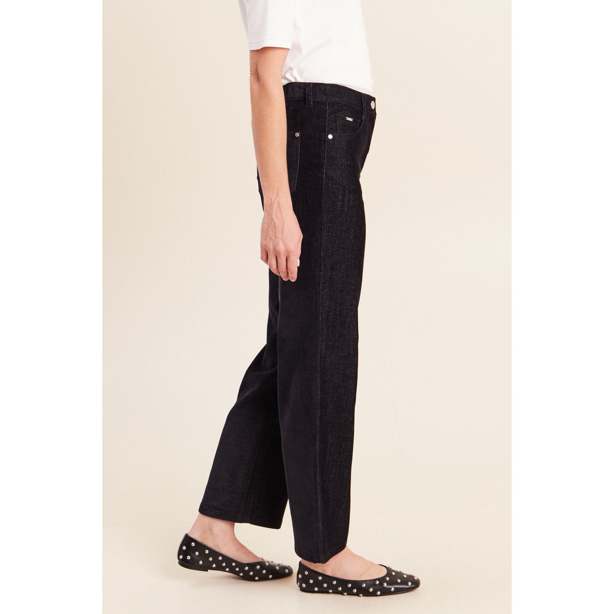 Jean taille haute en velours denim brut, BREAL