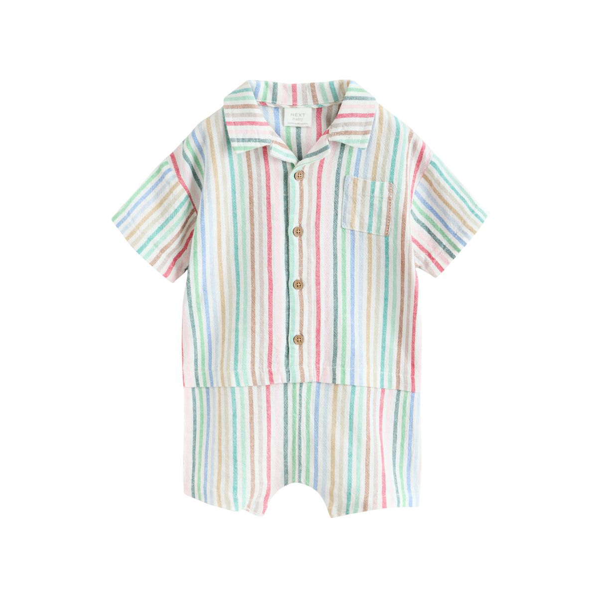 Chemise barboteuse tissée bébé rayure brillante, NEXT