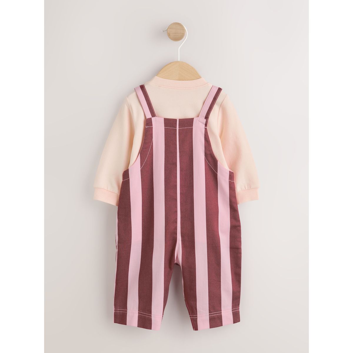Ensemble bébé salopette et body, 2 pièces rayure marron chocolat, NEXT