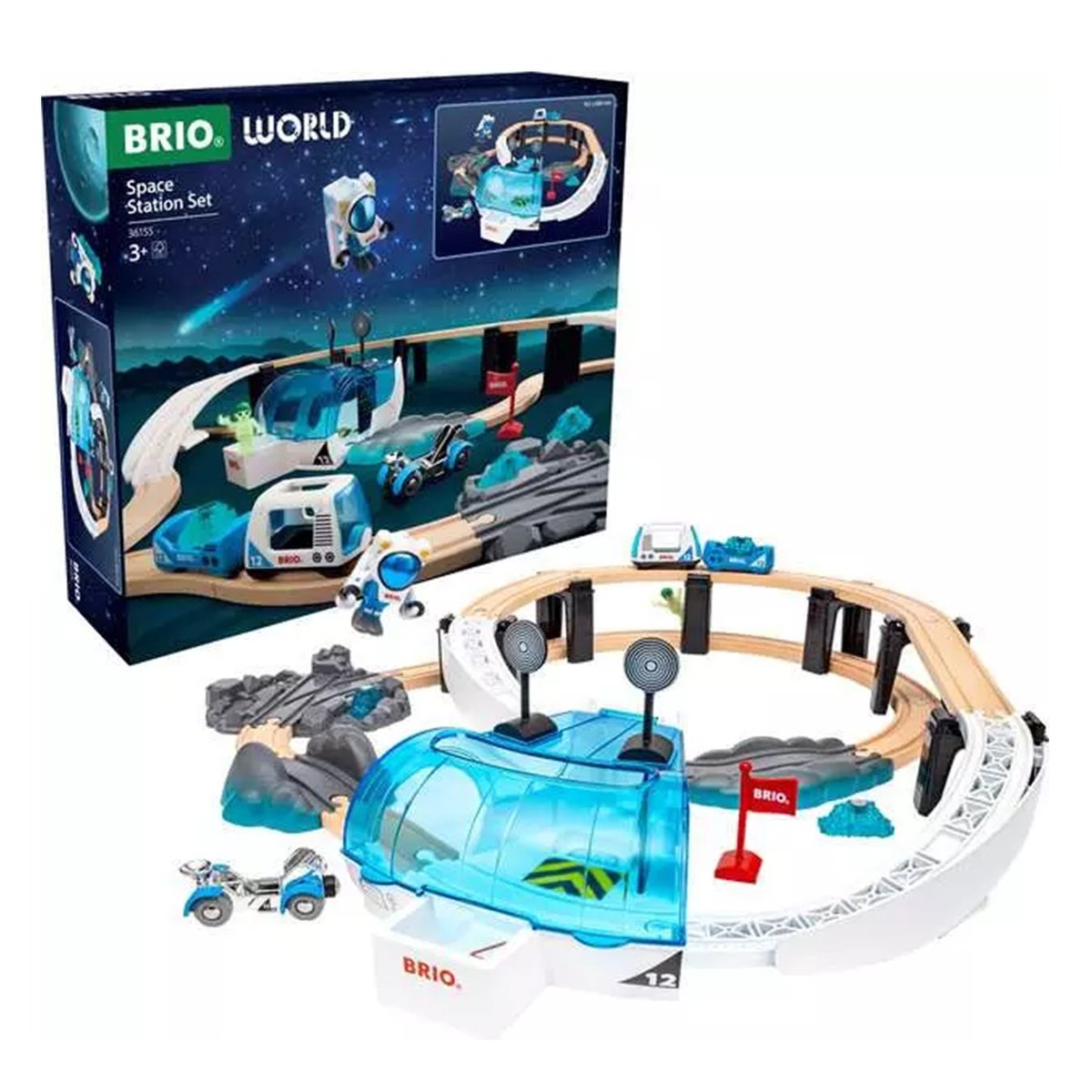 Circuit de train Station de l'Espace bleu, BRIO