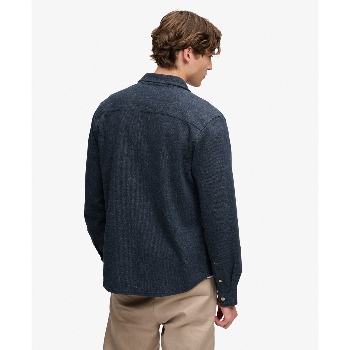 Chemise en Jersey Twill Tweed tweed bleu marine, SUPERDRY