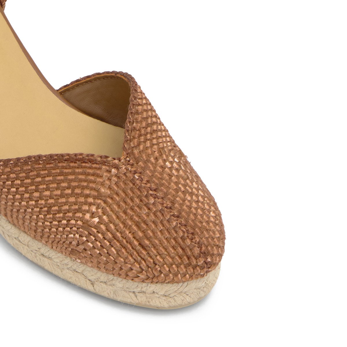 Espadrilles compensées en jute à fils métallisés CORA PLATFORM marron, CASTANER