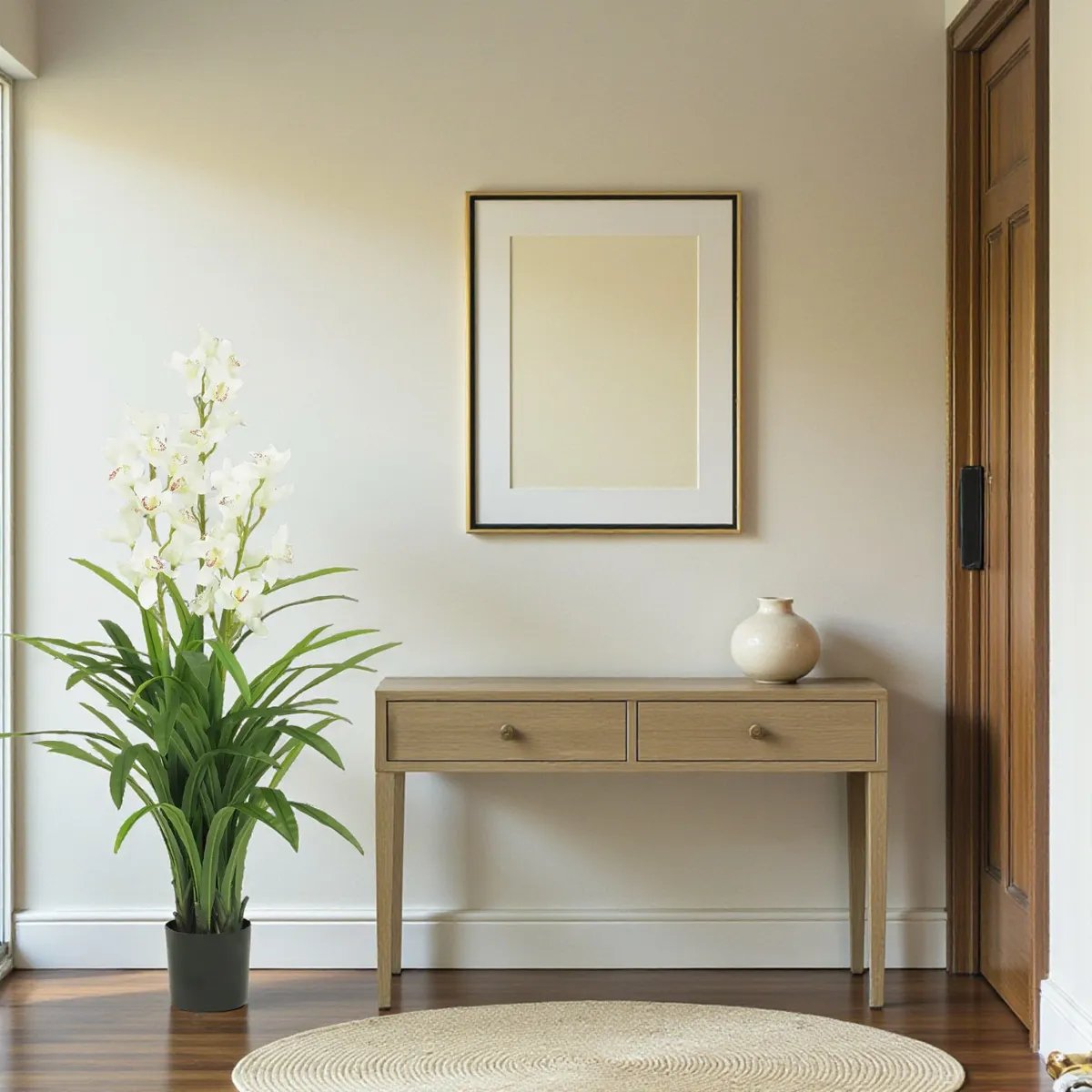 Cymbidium artificiel 155cm blanc, LIGNE DECO