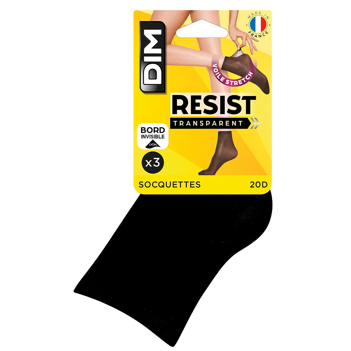 Lote de 3 pares de calcetines tobilleros Beauty Resist - 20D negro, DIM