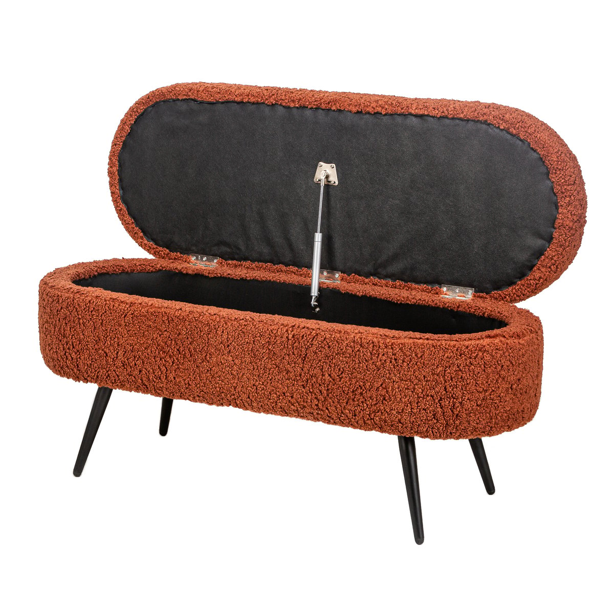 Banc avec rangement en bouclette, STOCKHOLM terracotta, NORDLYS