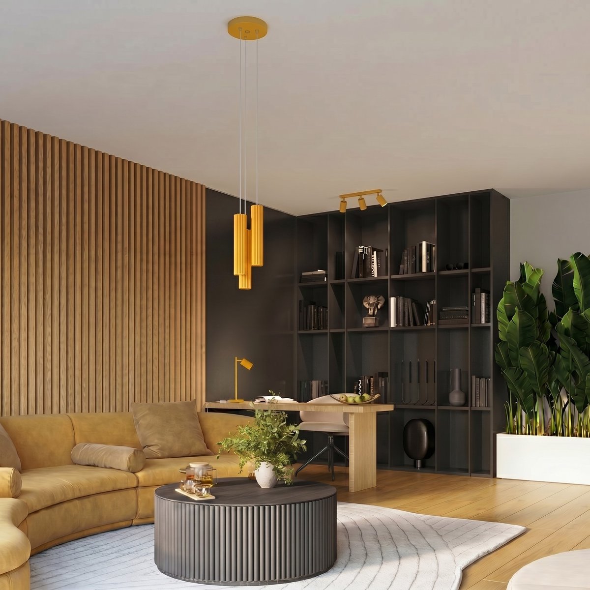 Applique murale Aluminium Jaune GU10 2 KARBON jaune, EDEN