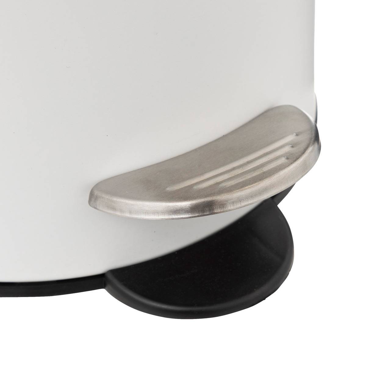 Poubelle salle de bain 3L avec couvercle bambou MODERN COLOR blanc, 5FIVE SIMPLY SMART