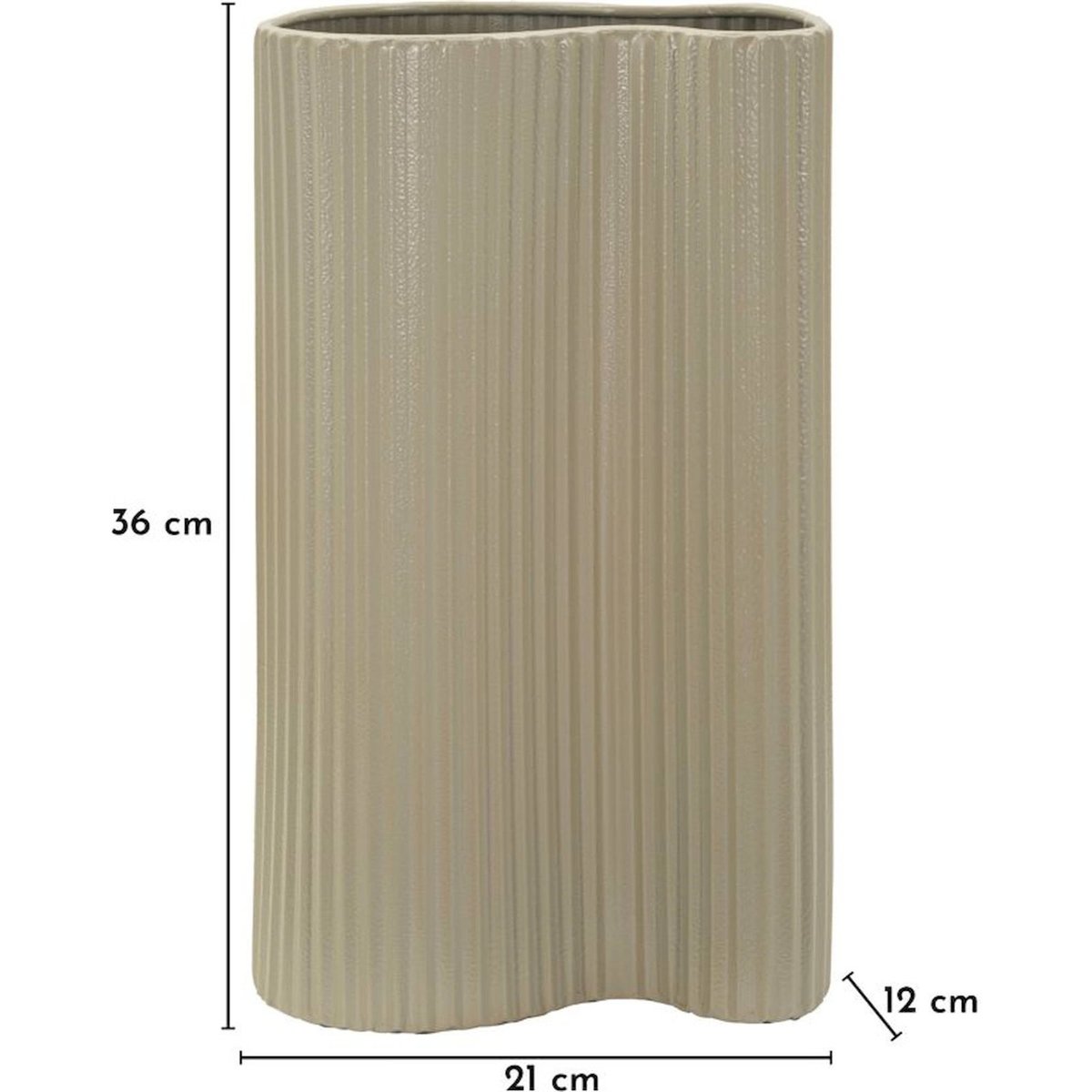 Vase en fer mat relief ondulé MODERN blanc, RECOLLECTION