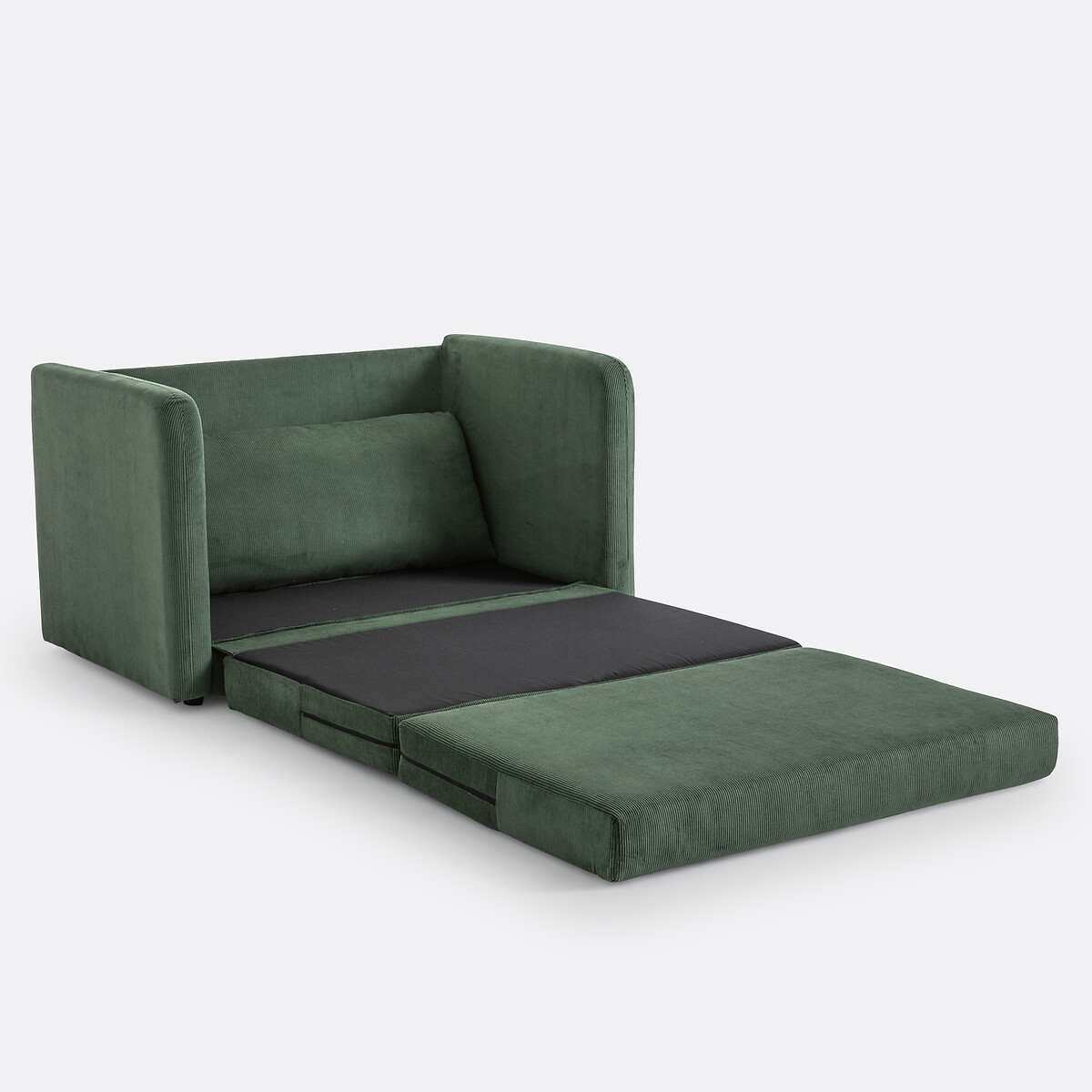 Sofá-cama em bombazina, Hazel verde, LA REDOUTE INTERIEURS