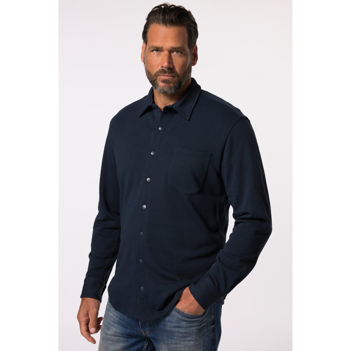Chemise en molleton bleu marine, JP1880