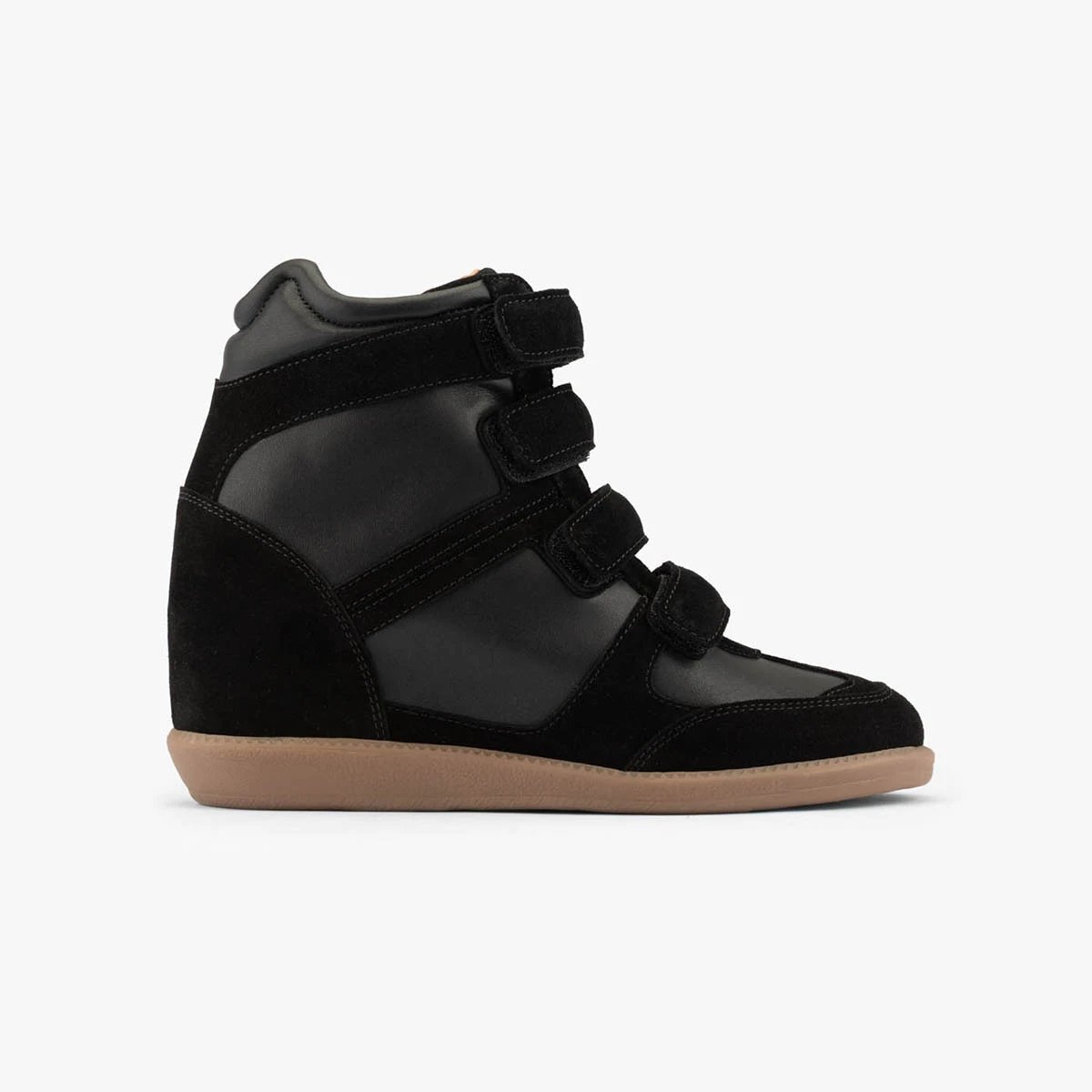 Basket cuir velours / cuir lisse LALY noir, MAISON TOUFET