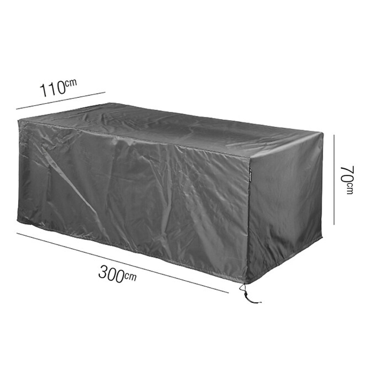Garden Table Cover 300x110x70cm grey, AEROCOVER
