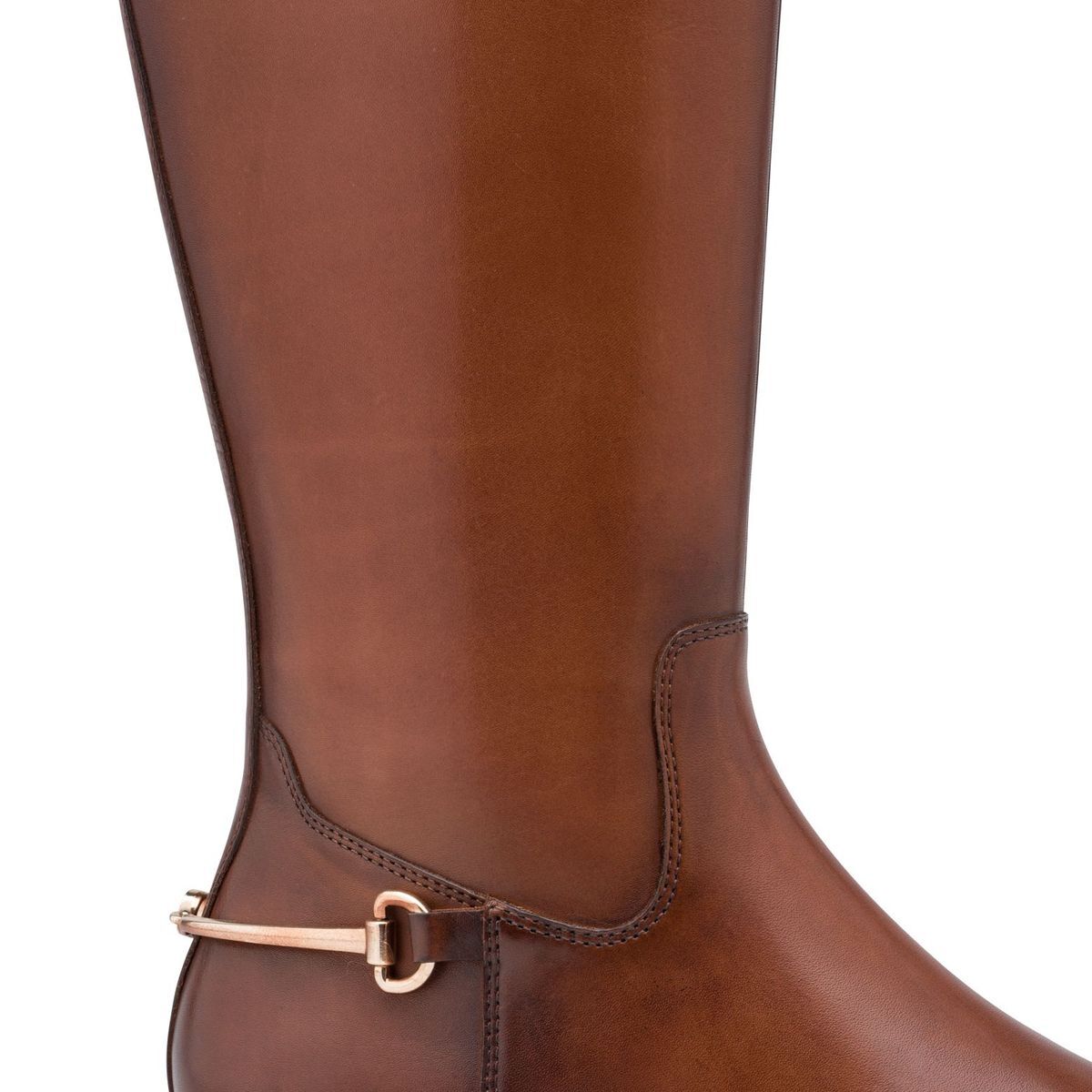Bottes en cuir marron cognac, MARCO TOZZI