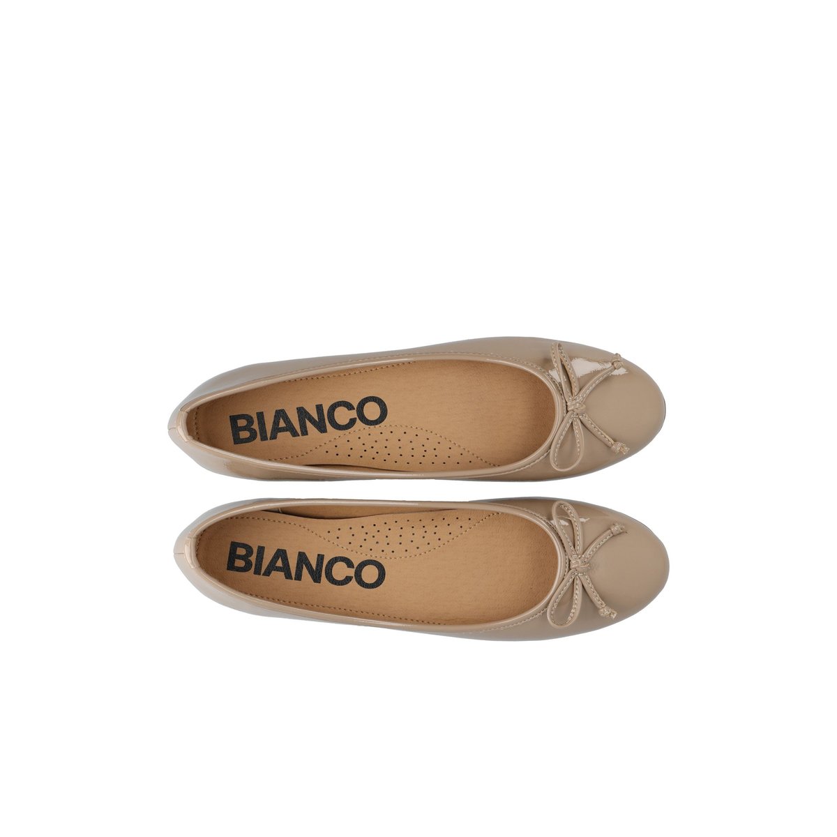 Ballerines beige - nougatpatent, BIANCO