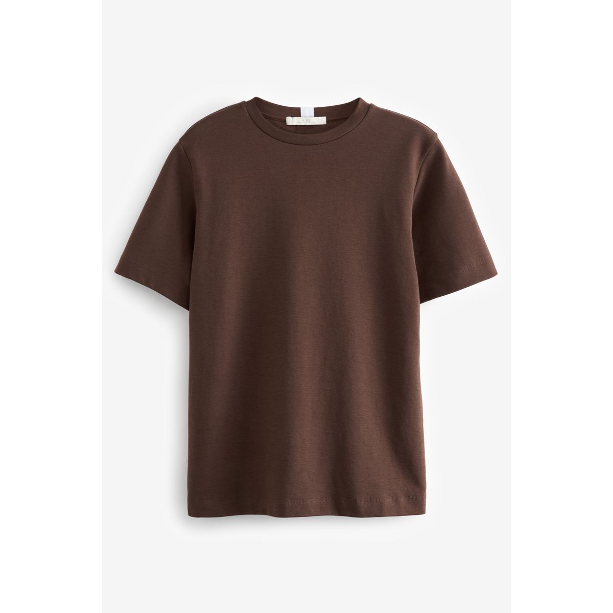 T-shirt ras du cou épais à manches courtes marron chocolat, NEXT