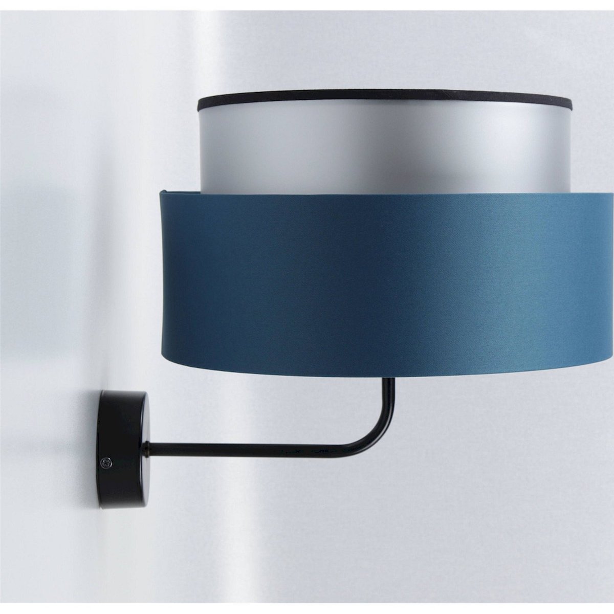 Applique murale en tissu, DUO ELLEGANT bleu marine satiné intérieur argenté, BPS KONCEPT