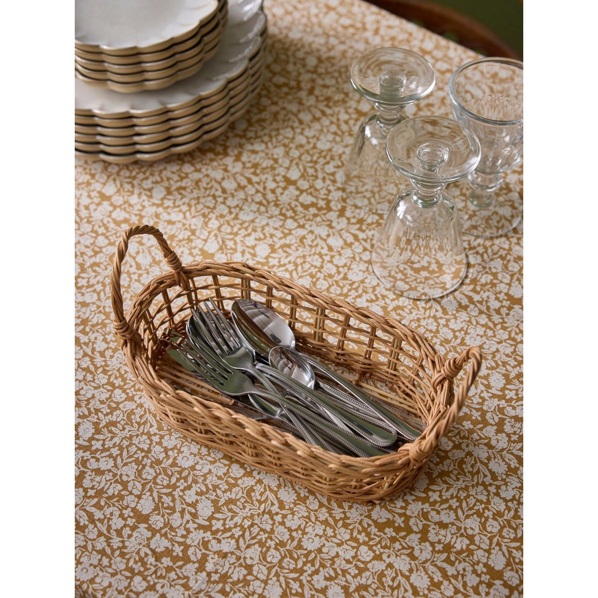 Panier de table en rotin - Taille M beige clair, CYRILLUS