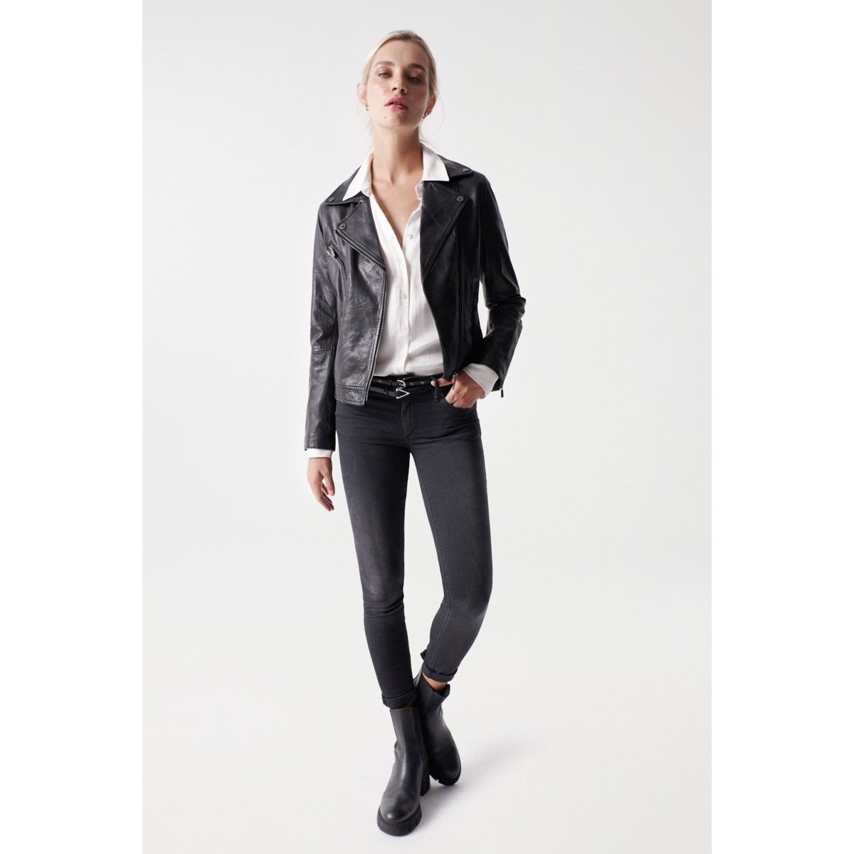 VESTON EN CUIR noir, SALSA JEANS