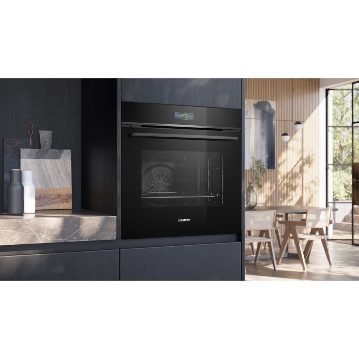 Four encastrable HB772G2B1S iQ700 - Pyrolyse ActiveClean, Sonde de Cuisson Multipoint, Ecran TFT couleur unique, SIEMENS