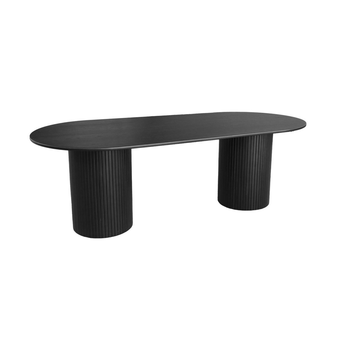 Table à manger oblongue placage chêne 8 places ESTELLE noir, SWEEEK