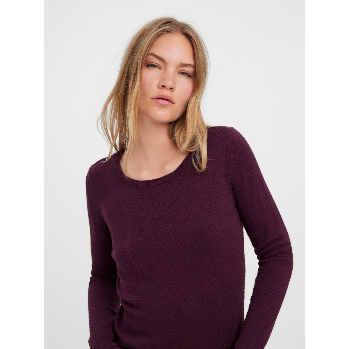 Pull en fine maille, col rond winetasting 1, VERO MODA