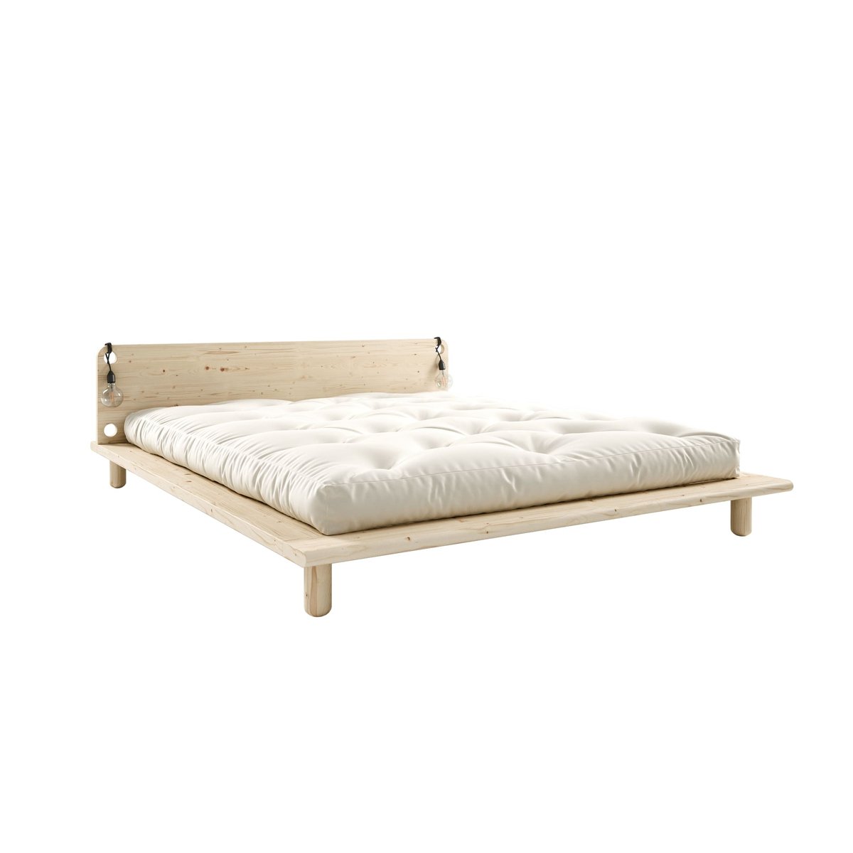 Lit en pin massif + matelas futon - PEEK BED bois clair, KARUP DESIGN