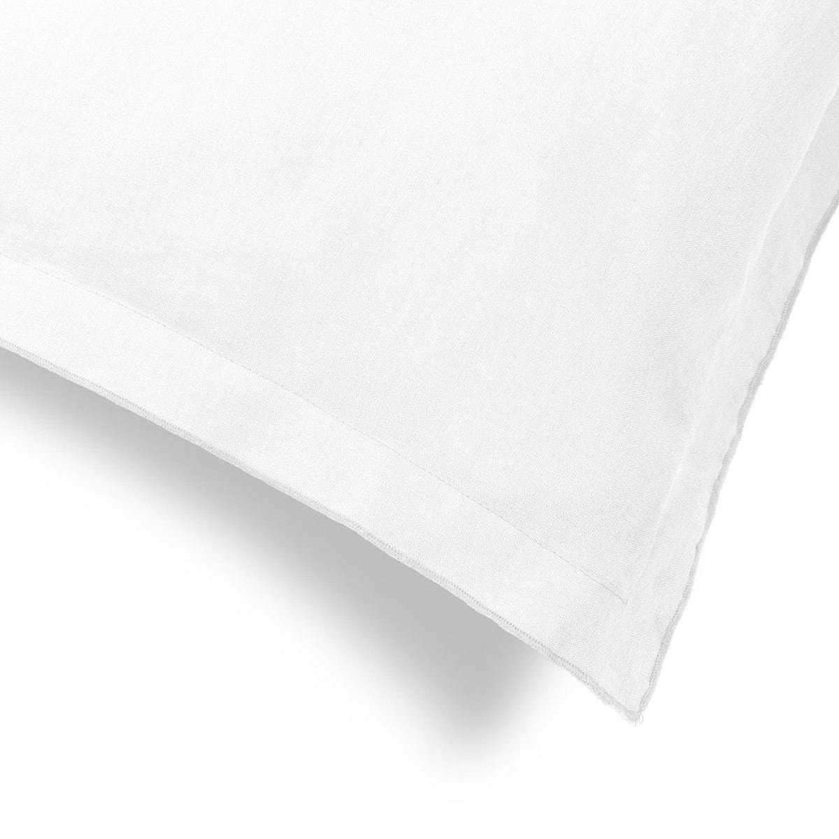 Taie d'oreiller (x2) lin lavé HORTENSIA Made in Europe blanc, FEBRONIE
